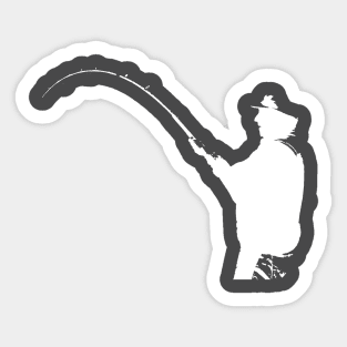 Fisherman white design Sticker